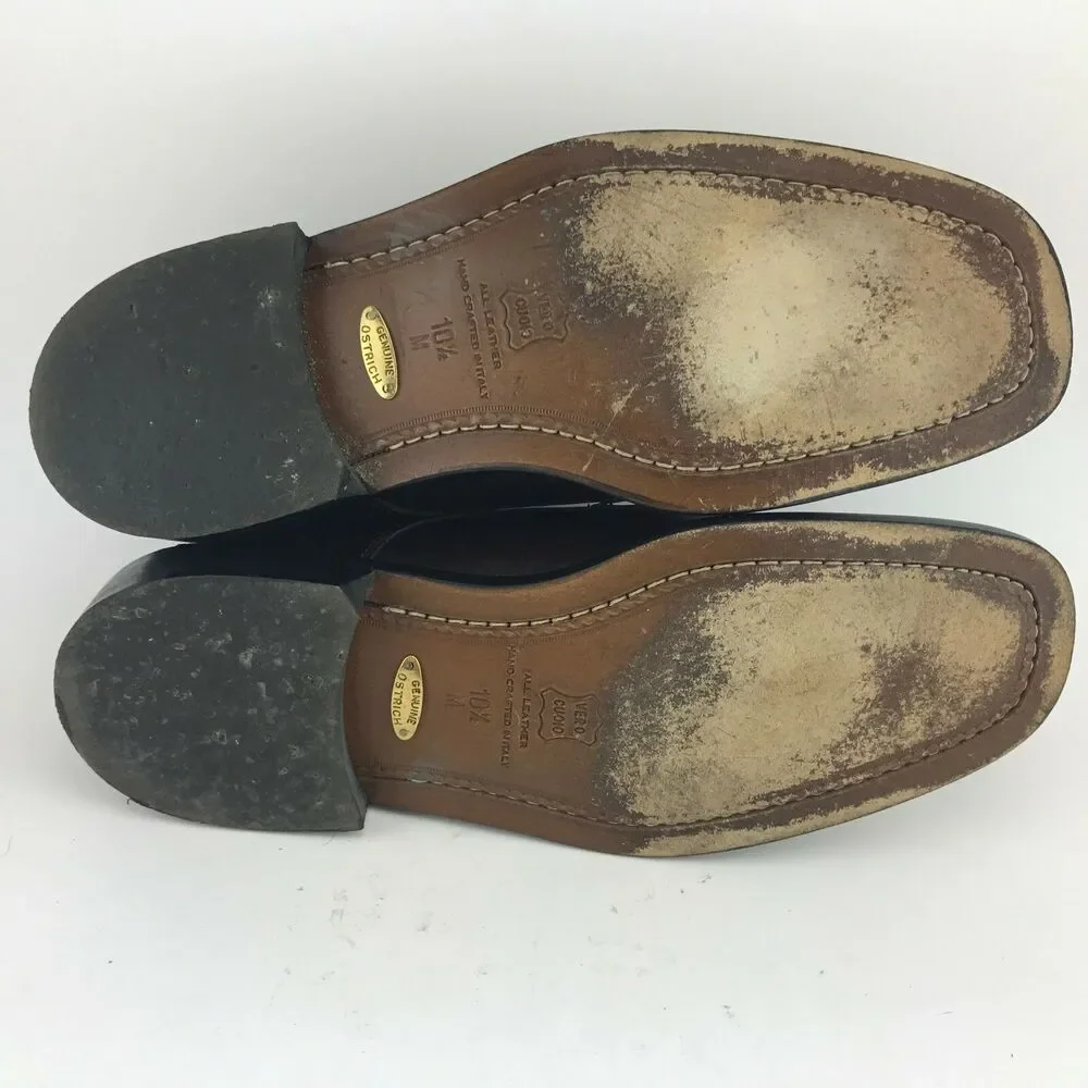 Belvedere Calf & Ostrich Oxford Mens Size‎ 10.5 M Brown Mahogany Split Toe